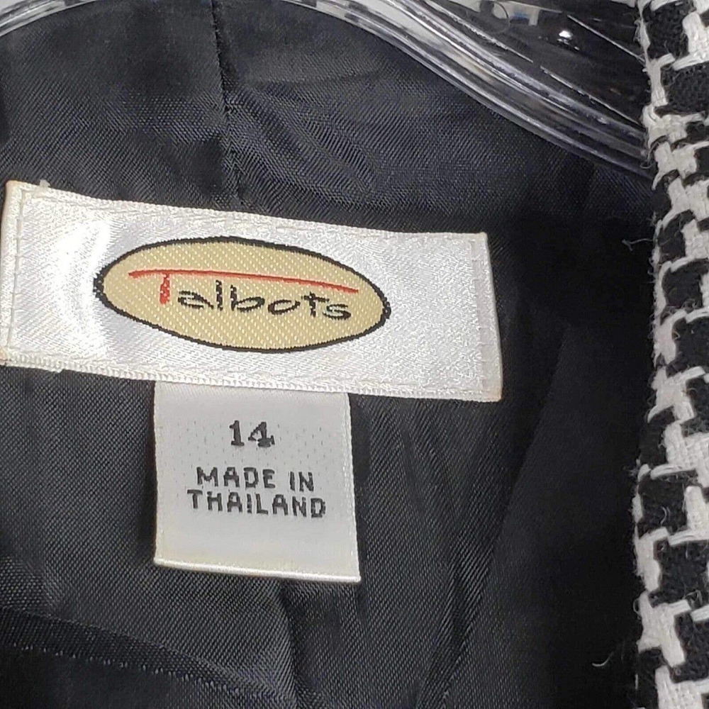 Talbots Women's Blazer Wool Silk Size 14 Double Breasted Vintage Houndstooth - Picture 4 of 9